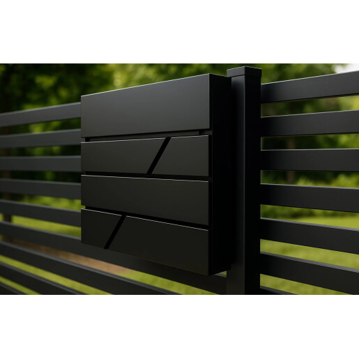 Cutie postala otel zincat, Design Modern, Negru