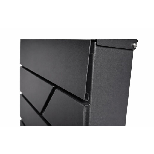 Cutie postala otel zincat, Design Modern, Negru