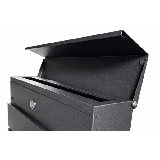 Cutie postala otel zincat, Design Modern, Negru