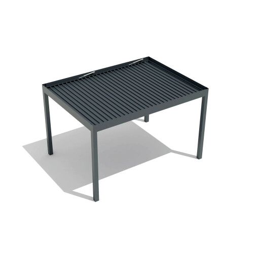 Pergola SUPREME din Aluminiu, Acoperis Reglabil cu Spuma Poliuretanica, Actionare Electrica, Senzor de Ploaie si LED, 3000x4000mm, Gri RAL 7016