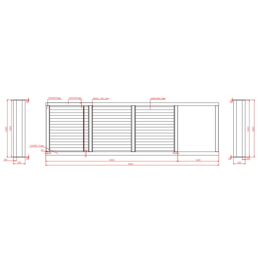 Poarta autoportanta aluminiu 5800x1800 mm, model Jaluzea Deluxe, gri antracit