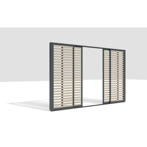 Paravan Culisant cu Jaluzele Fixe pentru Pergola, 3000x2500mm, Panou 2688x2288mm, Bej