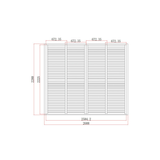 Paravan Culisant cu Jaluzele Fixe pentru Pergola, 3000x2500mm, Panou 2688x2288mm, Bej