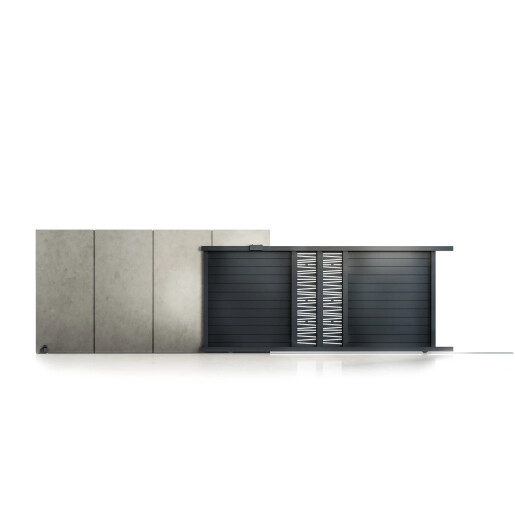 Poarta culisanta aluminiu 3000x1800 mm, model Poseidon, gri antracit