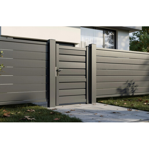 Poarta pietonala aluminiu 900x1800 mm, model Baldur, maro