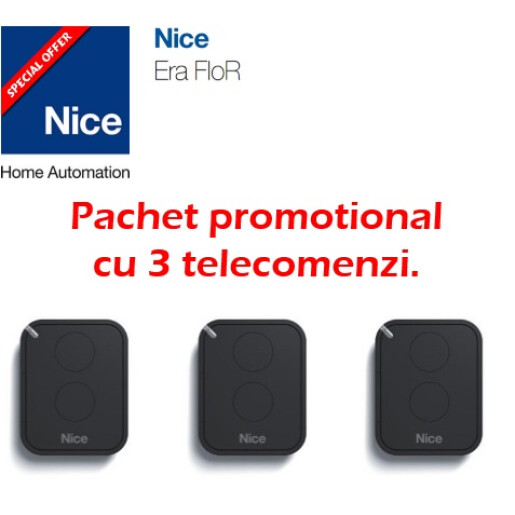 Pachet promotional cu 3 telecomenzi Nice FLO2RE