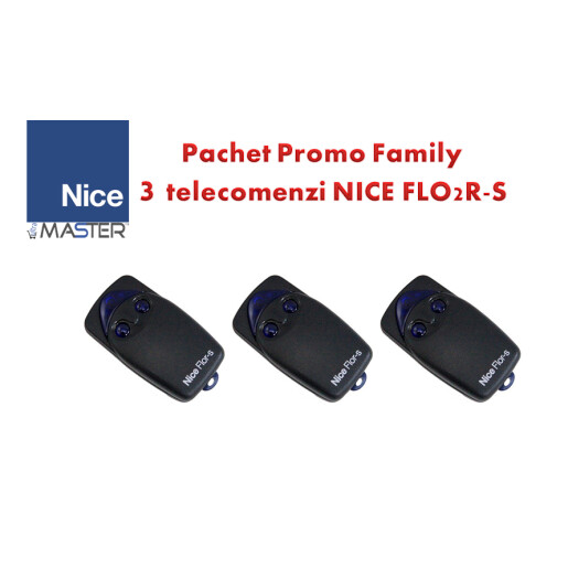 Pachet Promo Family 3 telecomenzi FLO2R-S pentru automatizarile NICE