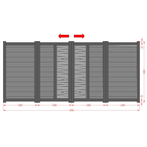 Poarta bi-fold aluminiu 3000x1800 mm, model Poseidon, maro