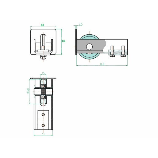 Rulment de  capat 80x80