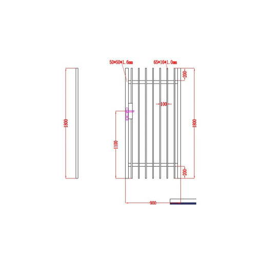 Poarta pietonala aluminiu 900x1800 mm, model Light Straight, negru