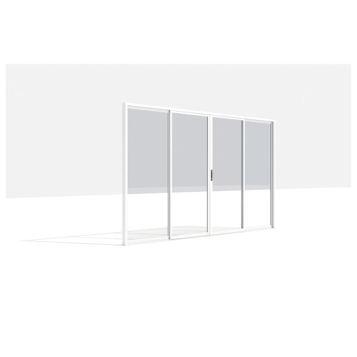 Paravan din Sticla Securizata, 3 Foi, pentru Pergola cu Latime 4000mm si Inaltime 2500mm, Sticla 8mm, Alb