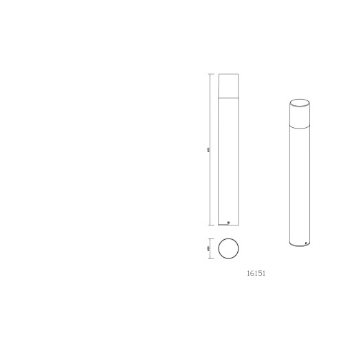Stalp iluminat exterior RANI, 1xE27, aluminiu