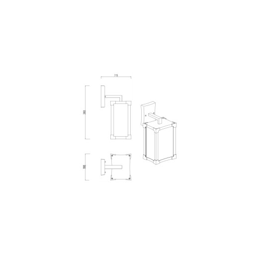 Aplica de exterior AXIS, 1xE27, aluminiu