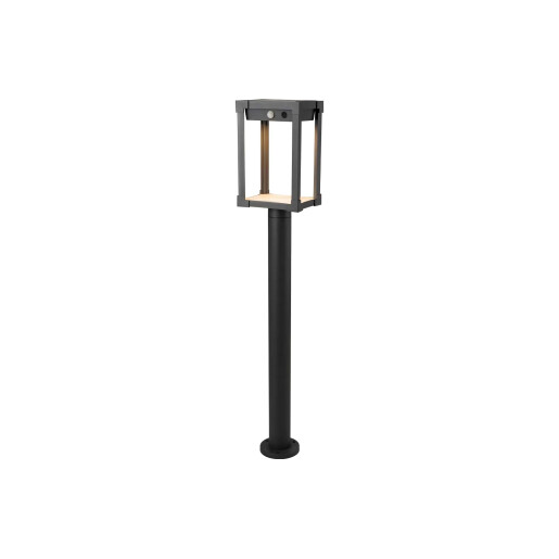 Stalp iluminat exterior LED SOLIS, cu panou solar si senzor, aluminiu