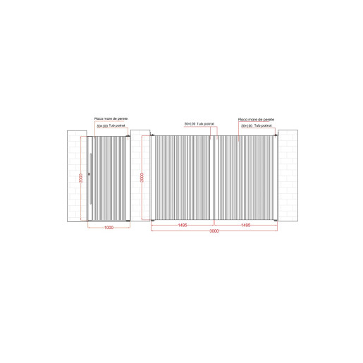 Set porti aluminiu 1000x2000 + 3000x2000 mm, model Imperia, gri antracit (Signature)