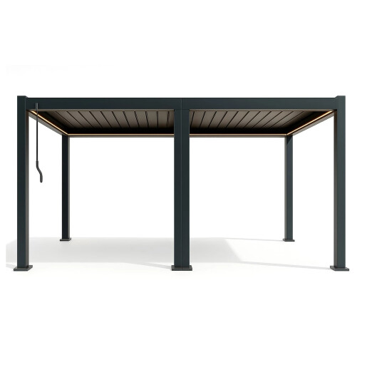 Pergola Bioclimatica X 2.0, Aluminiu, 3x6m, LED Lumina Calda, Gri Antracit