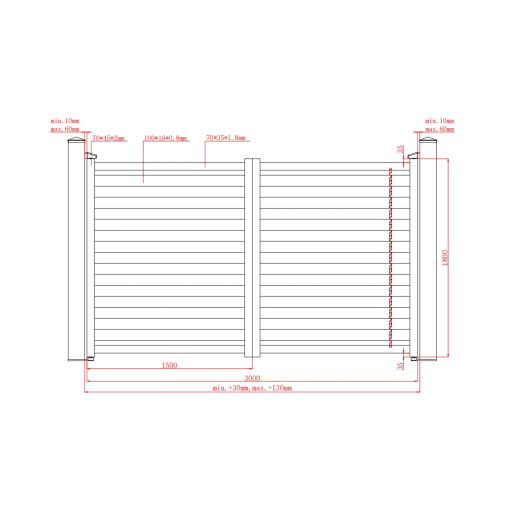 Poarta auto batanta aluminiu 3000x1800 mm, model Jaluzea Deluxe, gri antracit