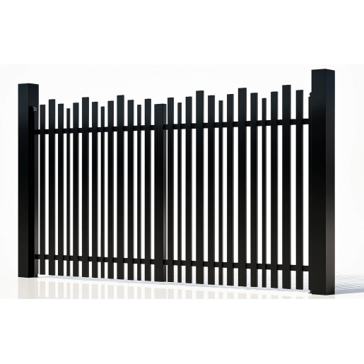 Poarta auto batanta aluminiu 3000x1800 mm, model Light Wave, negru