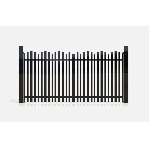 Poarta auto batanta aluminiu 3000x1800 mm, model Light Wave, negru
