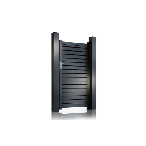 Poarta pietonala aluminiu 900x1800 mm, model Jaluzea Deluxe, gri antracit