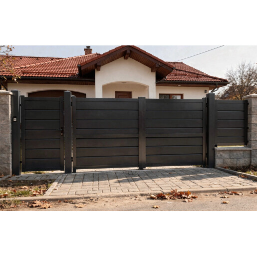 Set porti aluminiu 900x1800 + 3000x1800 mm, model Baldur, maro