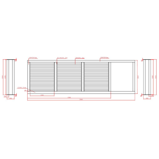 Poarta autoportanta aluminiu 5800x1800 mm, model Jaluzea, gri antracit
