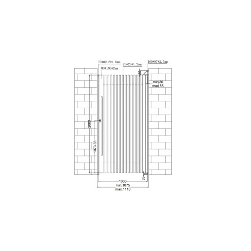 Poarta pietonala aluminiu 1000x2000 mm, model Supernova, gri antracit