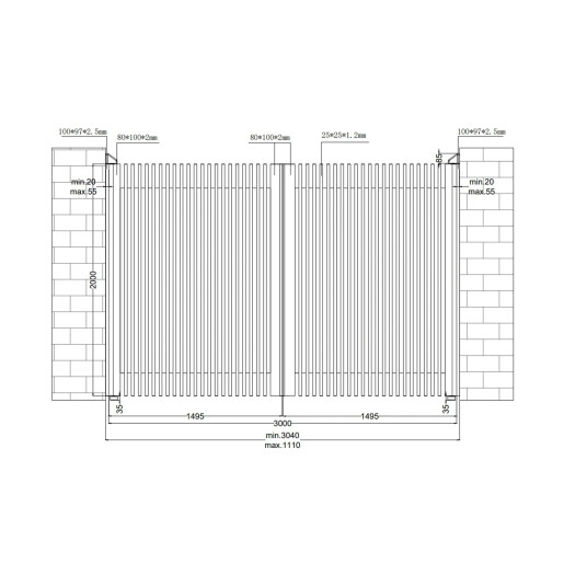 Poarta auto batanta aluminiu 3000x2000 mm, model Supernova, gri antracit
