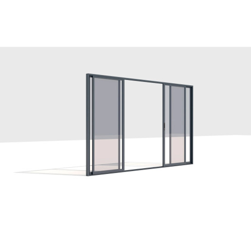 Paravan din Sticla Securizata 3000x2500mm, 8mm, Sistem Aluminiu Gri RAL 7016 - Panouri Mobile pentru Pergole