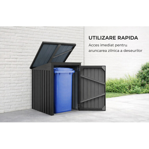 Magazie depozitare tomberoane gunoi Smartbin Single, depozitare pubela gunoi, Basic, Otel zincat