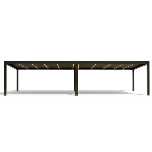Pergola Bioclimatica Deluxe 2.0, Aluminiu, 4x8m, LED Lumina Calda, Gri Antracit