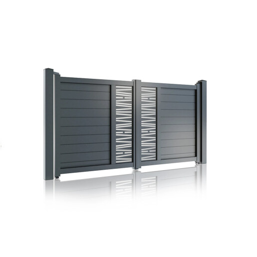 Poarta auto batanta aluminiu 3000x1800 mm, model Poseidon, gri antracit