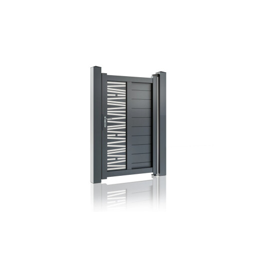 Poarta pietonala aluminiu 900x1800 mm, model Poseidon, gri antracit