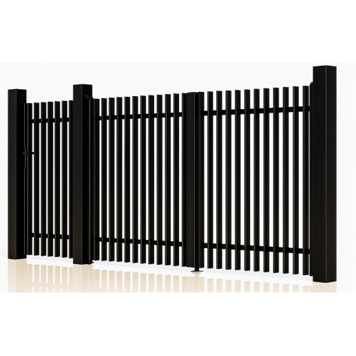 Set porti aluminiu 900x1800 + 3000x1800 mm, model Light Straight, negru