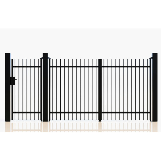 Set porti aluminiu 900x1800 + 3000x1800 mm, model Light Straight, negru
