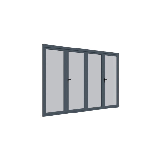 Paravan Pliant Bi-Fold din Sticla 4000x2500mm, 8mm, Sistem Aluminiu Gri RAL 7016 - pentru Pergole si Terase