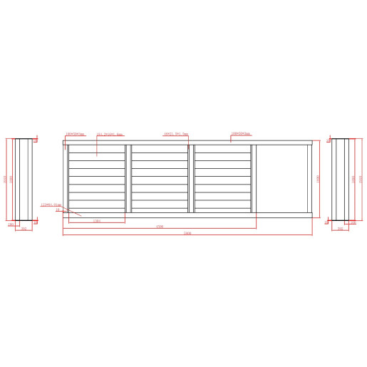 Poarta autoportanta aluminiu 5800x1800 mm, model Baldur, maro