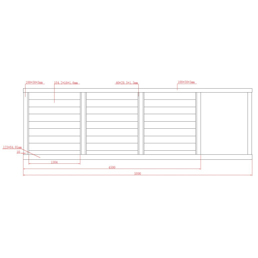Poarta autoportanta aluminiu 5800x1800 mm, model Baldur, maro