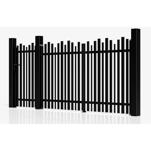Set porti aluminiu 900x1800 + 3000x1800 mm, model Light Wave, negru