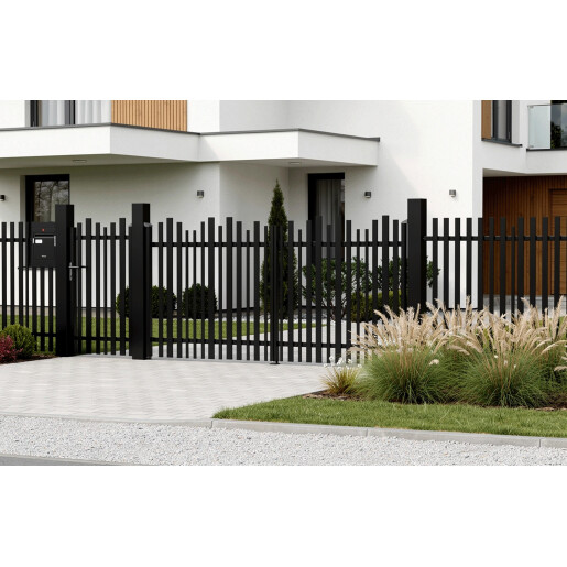 Set porti aluminiu 900x1800 + 3000x1800 mm, model Light Wave, negru