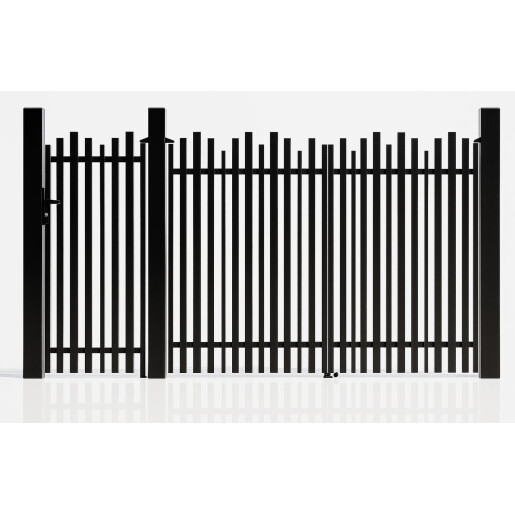 Set porti aluminiu 900x1800 + 3000x1800 mm, model Light Wave, negru