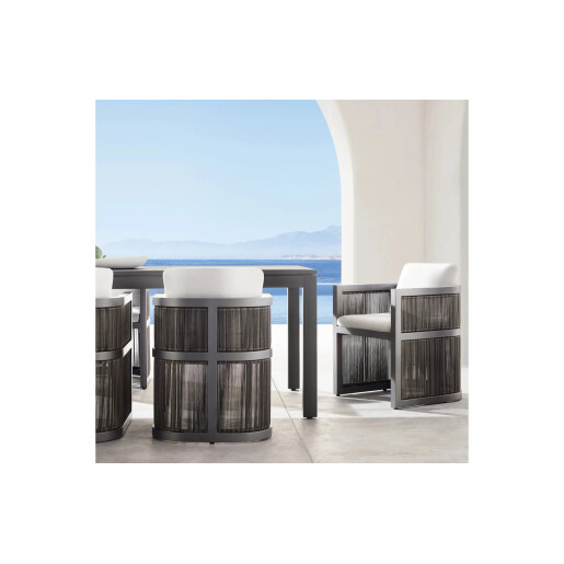 Set masa dining cu 6 scaune, premium, din aluminiu, pentru terasa/gradina/balcon, model Bari