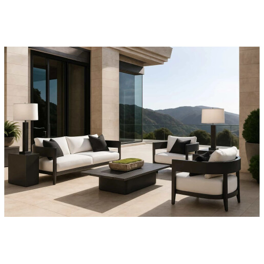 Set mobilier premium din aluminiu, pentru terasa/gradina/balcon, model Nisa