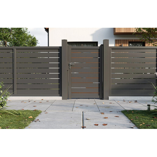 Poarta pietonala aluminiu 900x1800 mm, model Ragnar, gri antracit