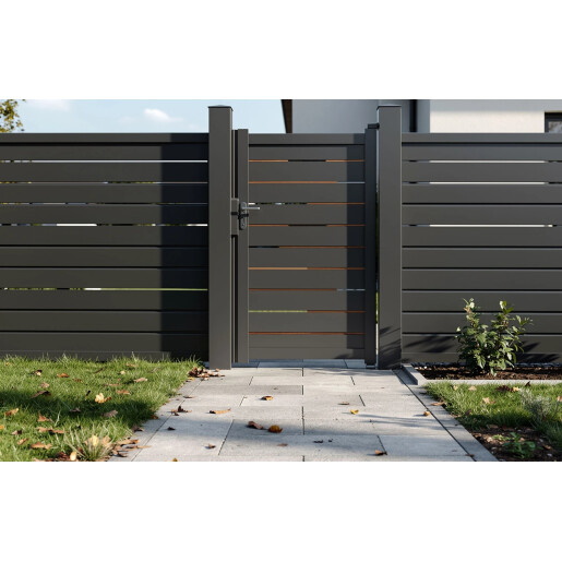 Poarta pietonala aluminiu 900x1800 mm, model Ragnar, gri antracit