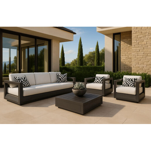 Set mobilier premium din aluminiu, pentru terasa/gradina/balcon, model Dubai