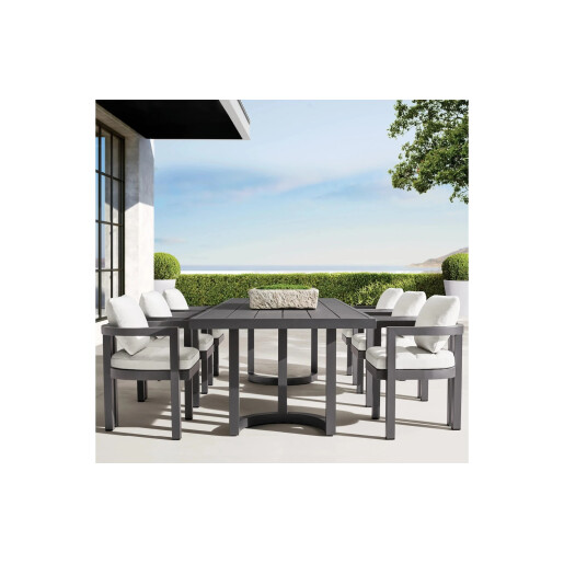 Set masa dining cu 6 scaune, premium, din aluminiu, pentru terasa/gradina/balcon, model Parma
