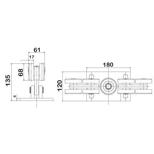 Kit poarta autoportanta deschidere max 8m greutate sustinuta 700 kg