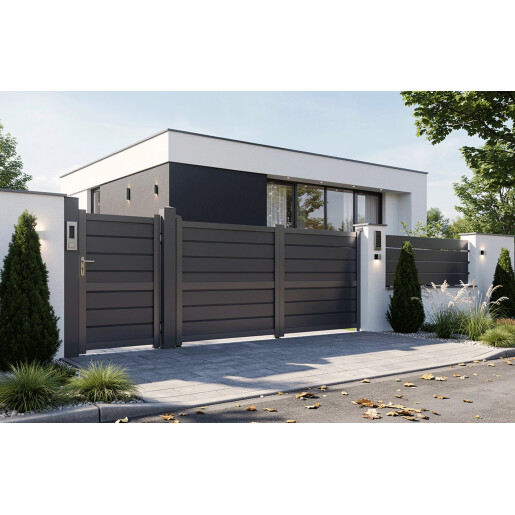 Set porti aluminiu 900x1800 + 3000x1800 mm, model Baldur, gri antracit