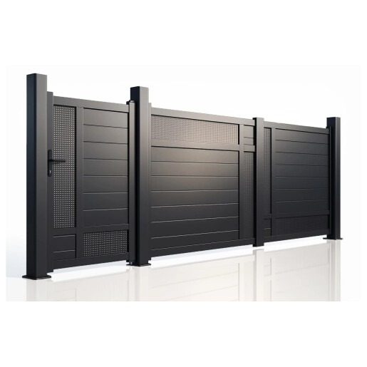 Set porti aluminiu 900x1800 + 3000x1800 mm, model Samurai, gri antracit